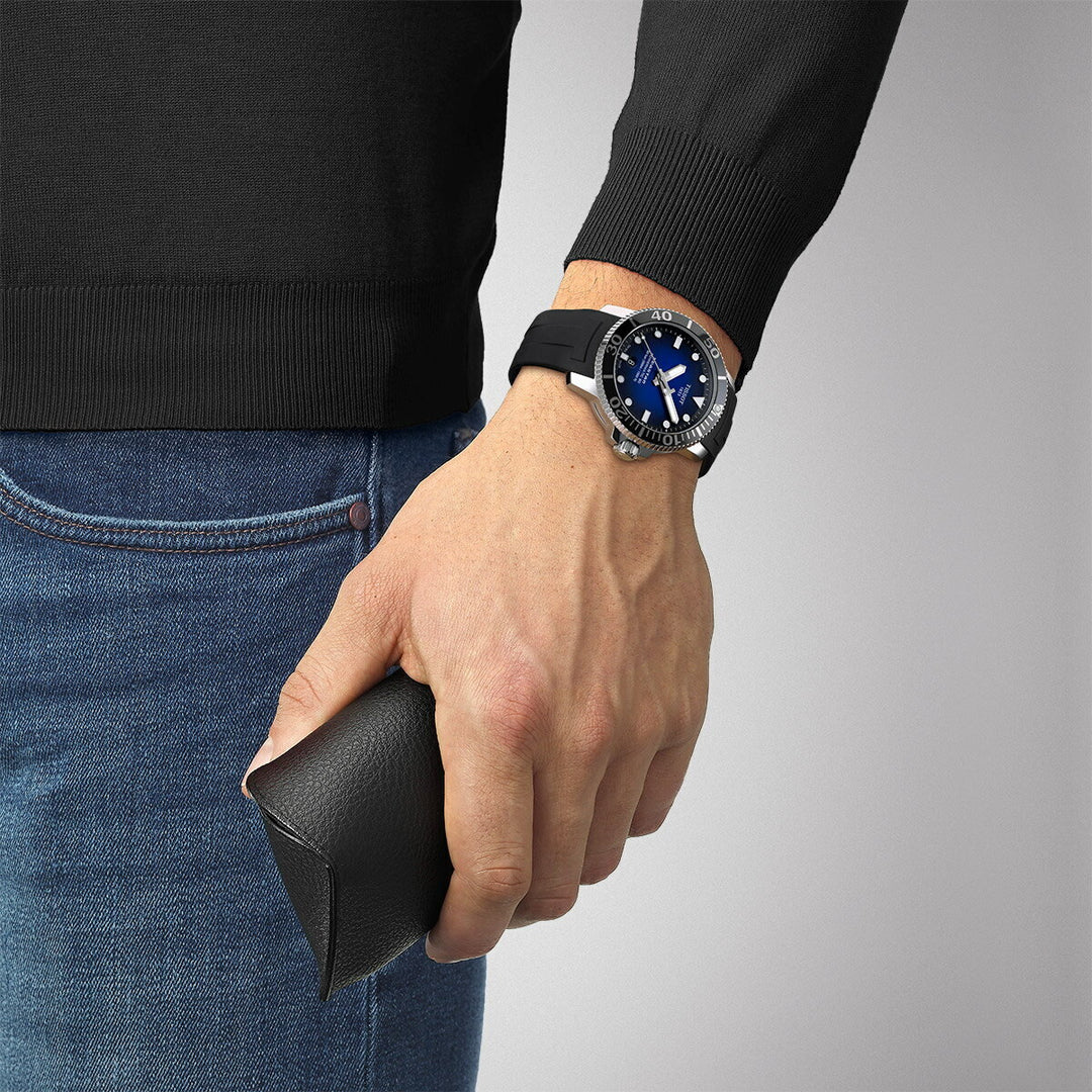 Tissot T1204071704101 Seastar 1000 Powermatic Blue Fabric Strap Blue Dial Men’s Watch - mzwatcheslk srilanka