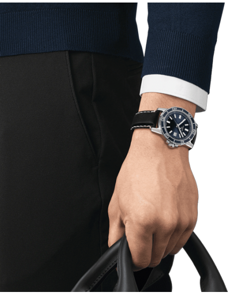 Tissot T1256101604100 Supersport Blue Dial Black Leather Strap Men's Watch - mzwatcheslk srilanka