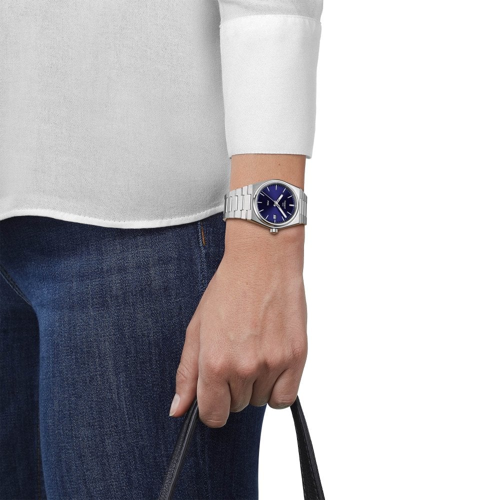 Tissot T1372101104100 PRX 35mm Blue Dial Stainless Steel Bracelet Unisex Watch - mzwatcheslk srilanka