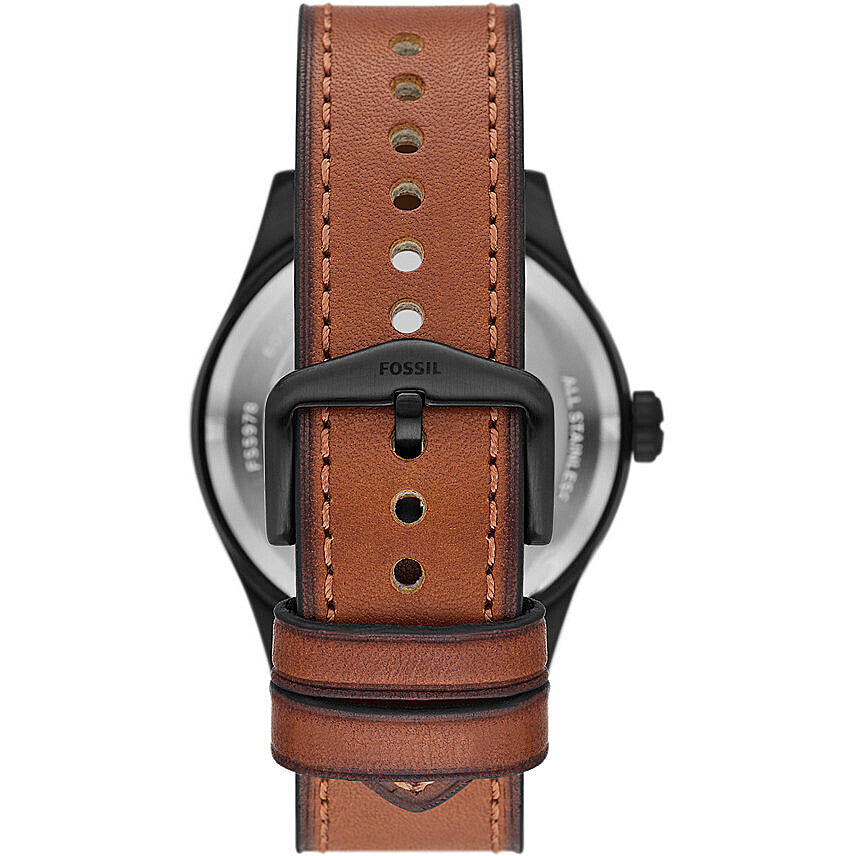 Fossil FS5978 Defender Black Dial Brown Eco Leather Strap Men's Watch - mzwatcheslk srilanka