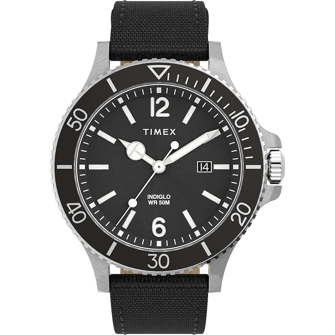 Timex TW2V27000 Harborside Black Dial Black Textile Strap Men's Watch - mzwatcheslk srilanka