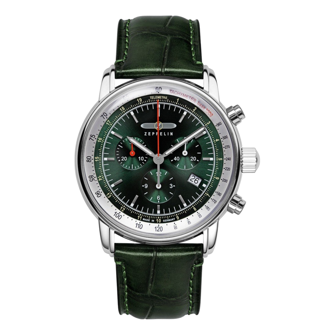 Zeppelin LZ 14 Marine Quartz Chronograph (42mm) Dark Green Dial / Dark Green Leather Strap
Men's Watch