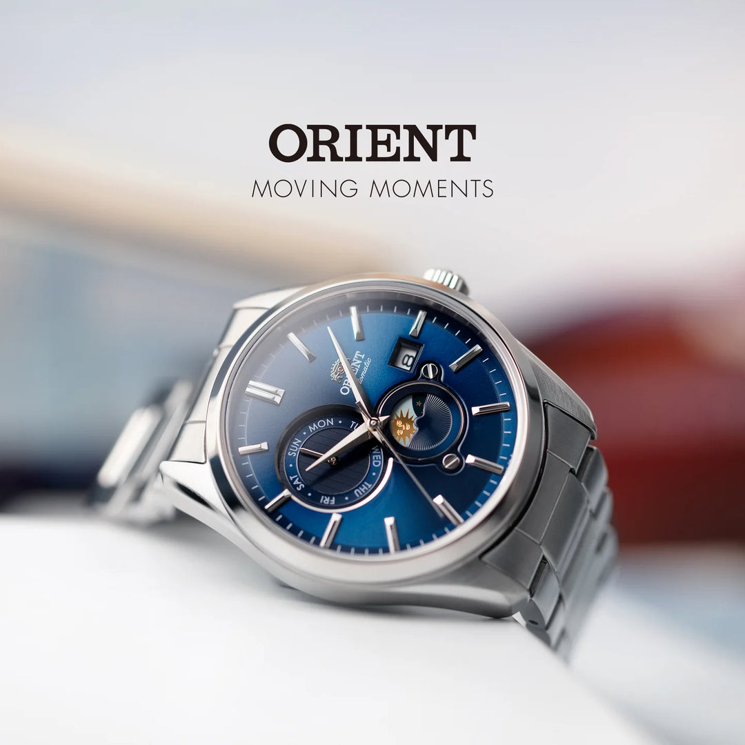 Orient Contemporary Sun & Moon Blue Dial Automatic RA-AK0308L10B Men's Watch