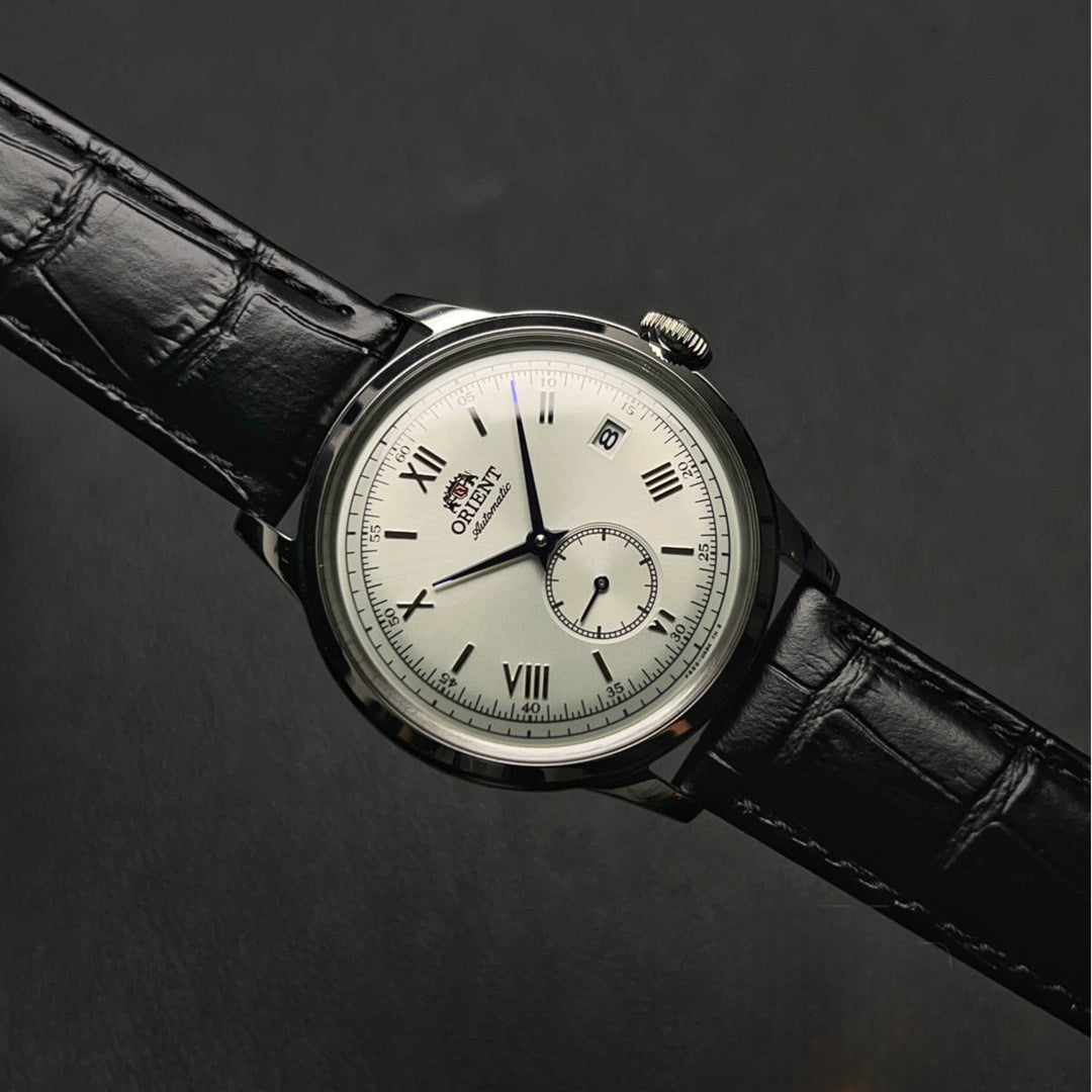 Orient  Bambino RA-AP0104S Small Seconds White dial 38mm Automatic Leather Strap  Men's Watch