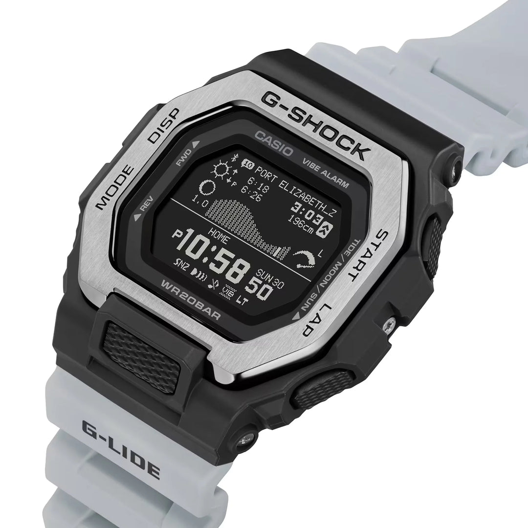 Casio GBX-100TT-8ER G Shock G Lide Surf Story Digital Dial White Resin Band Men's Watch