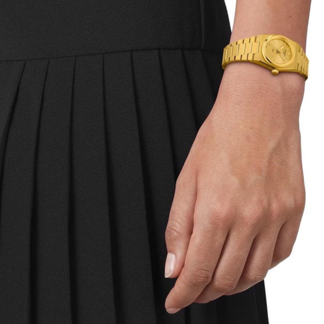 Tissot PRX T1370103302100 Quartz (25mm) Gold Dial / Gold PVD Stainless Steel Bracelet
Women's Watch