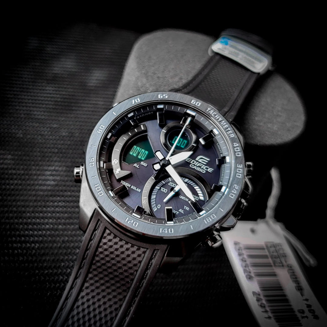 Casio ECB-900PB-1A Edifice Chronograph Bluetooth Solar Rubber Strap Men's Watch