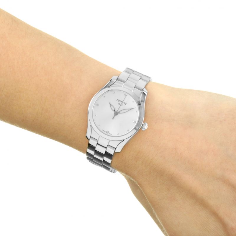 Tissot T1122101103600 T-Wave Silver Sunray Dial Women’s Watch - mzwatcheslk srilanka