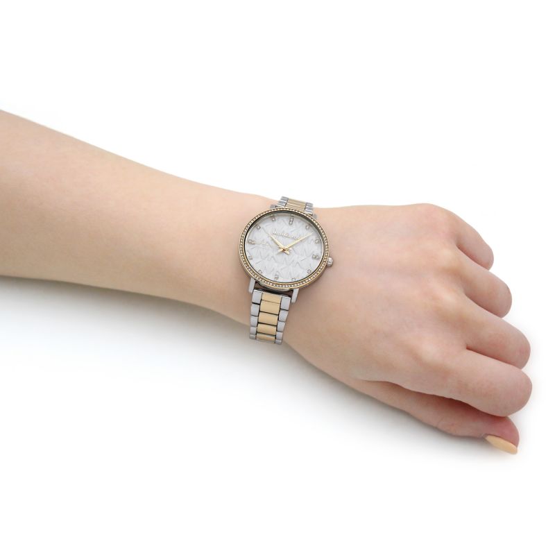 Michael Kors MK4595 Pyper Crystal Accents Two Tone Stainless Steel Quartz Women's Watch - mzwatcheslk srilanka