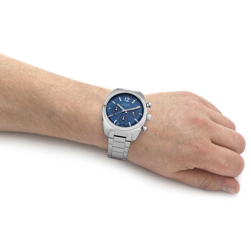 Rotary GB05485/05 Avenger Sport Chronograph Blue Dial Stainless Steel Bracelet Men's Watch