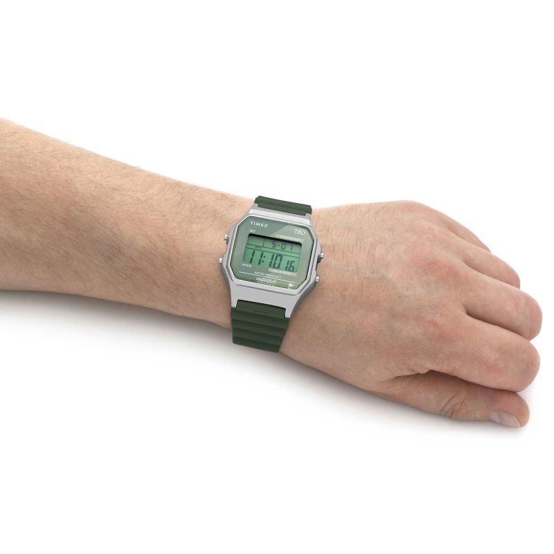 Timex TW2V41100  80 Green Digital Display Green Resin Strap Men's Watch - mzwatcheslk srilanka