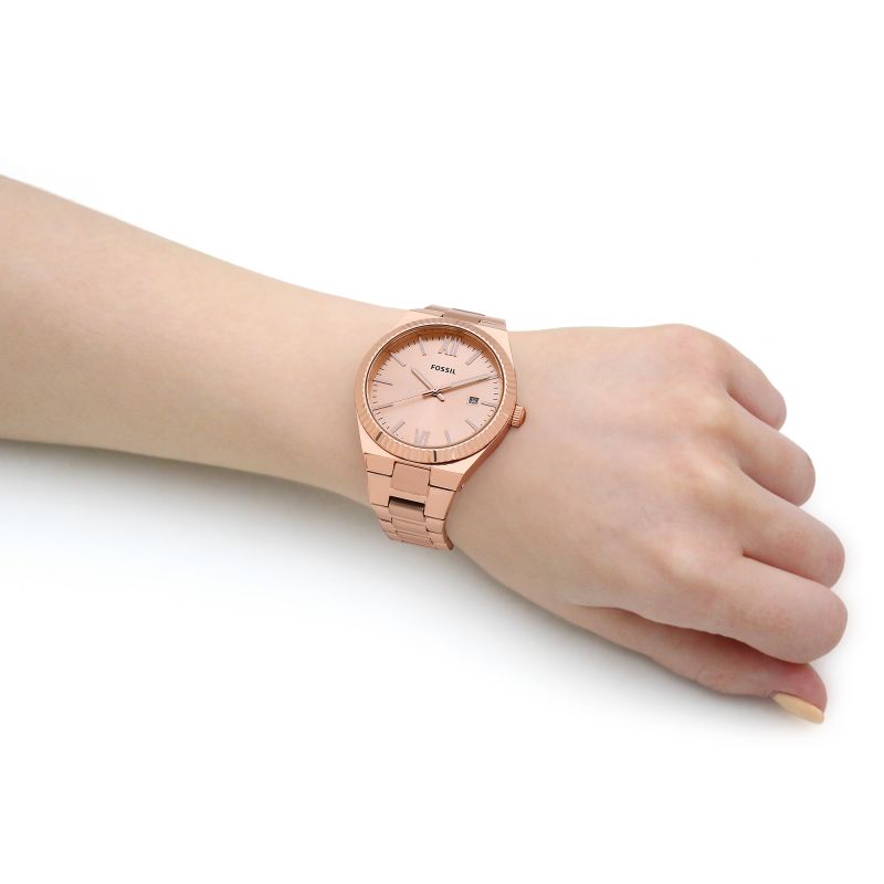 Fossil ES5258 Scarlette Rose Gold Dial Rose Gold Stainless Steel Bracelet Women's Watch