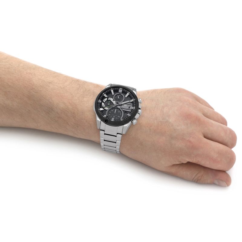 Casio Edifice EFS-S620DB-1AVUEF Solar Chronograph Black Dial Sapphire Crystal Stainless Steel Bracelet Men's Watch