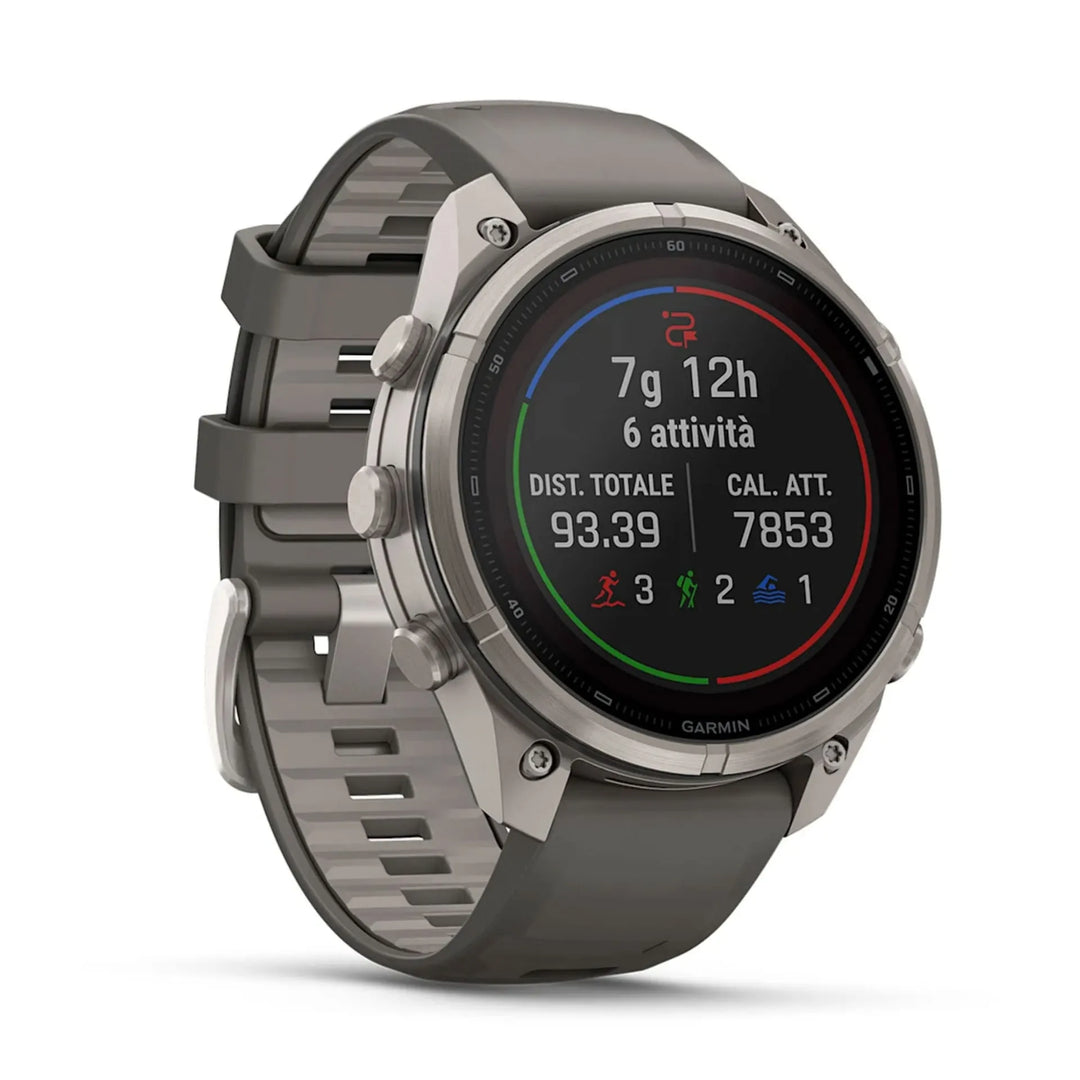 Garmin Fenix 9 Pro 010-04338-01 InReach Solar 47mm Premium GPS Smartwatch - Titanium With Pebble Grey Silicone Men’s Watch