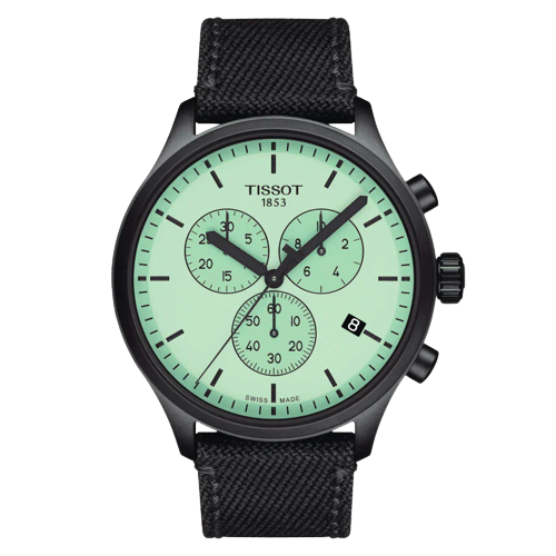 Tissot T1166173709100 Chrono XL Green Dial Black Fabric Strap Chronograph Men's Watch