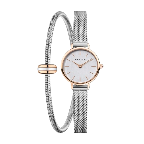 Bering 11022-064-LOVELY-2-GWP Classic Gift Set Silver Dial Stainless Steel Bracelet Women’s Watch