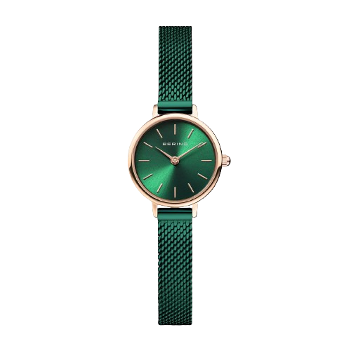 Bering  11022-868 Classic Green Dial Green PVD Steel Mesh Bracelet Women’s Watch