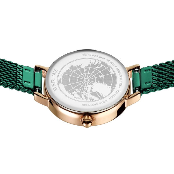 Bering  11022-868 Classic Green Dial Green PVD Steel Mesh Bracelet Women’s Watch