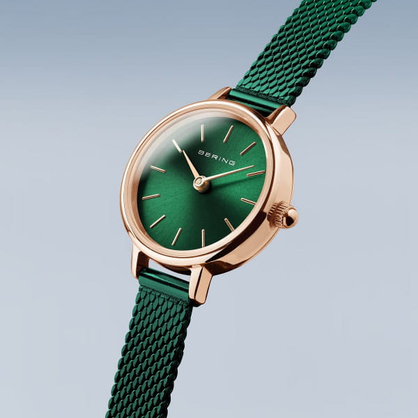 Bering  11022-868 Classic Green Dial Green PVD Steel Mesh Bracelet Women’s Watch