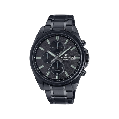 Casio EFV-610DC-1AVUEF Edifice All Black IP Black Stainless Steel Bracelet Black Dial Mens Watch