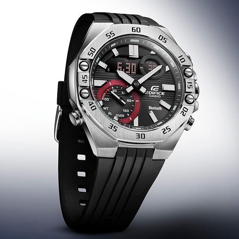Casio  ECB-10P-1ADF Edifice Chronograph Black Resin Silicone band Men's Watch