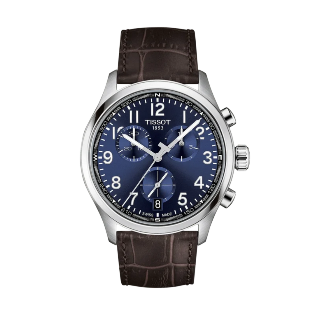 Tissot Chrono L Quartz (42mm) T1164171604200 Blue Dial / Brown Leather Strap Men's Watch