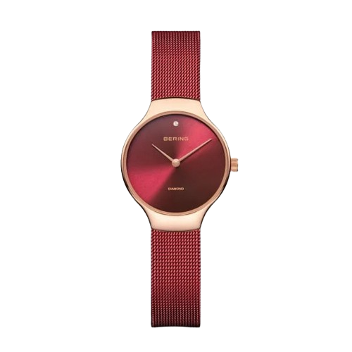Bering 13326-CHARITY Charity Red Mesh Strap Red Dial Women’s Watch