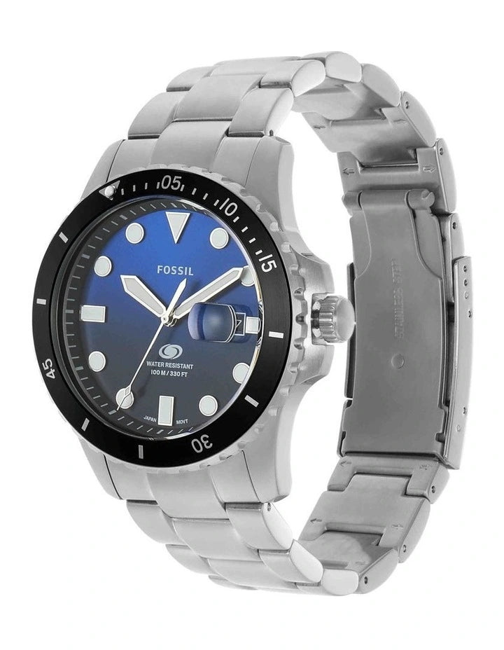 Fossil FS6038 Blue 42mm Blue Black Dial Stainless Steel Bracelet Men's Watch