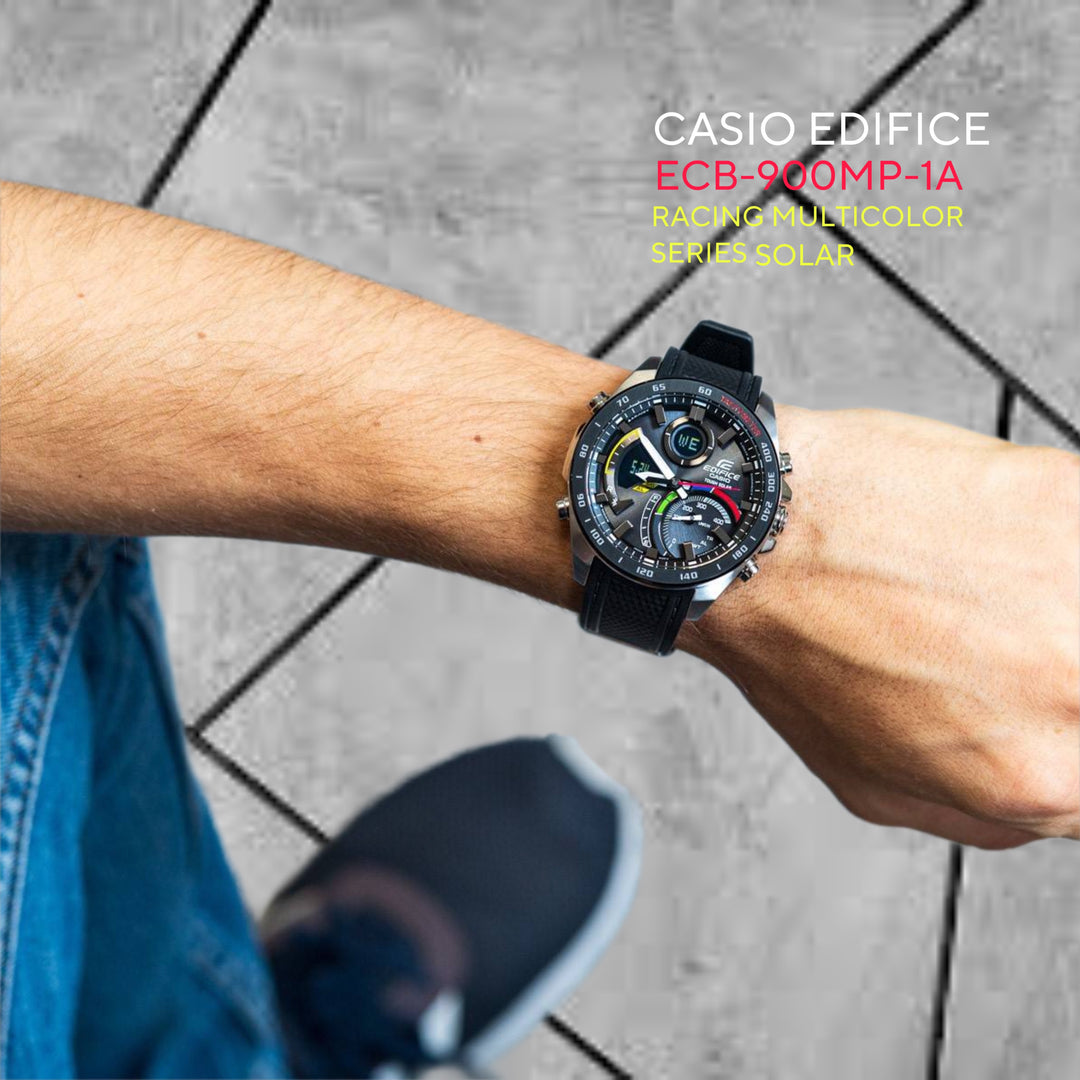 Casio ECB-900MP-1AEF Edifice Chronograph Bluetooth Solar Multi colour series Rubber Strap Men's Watch