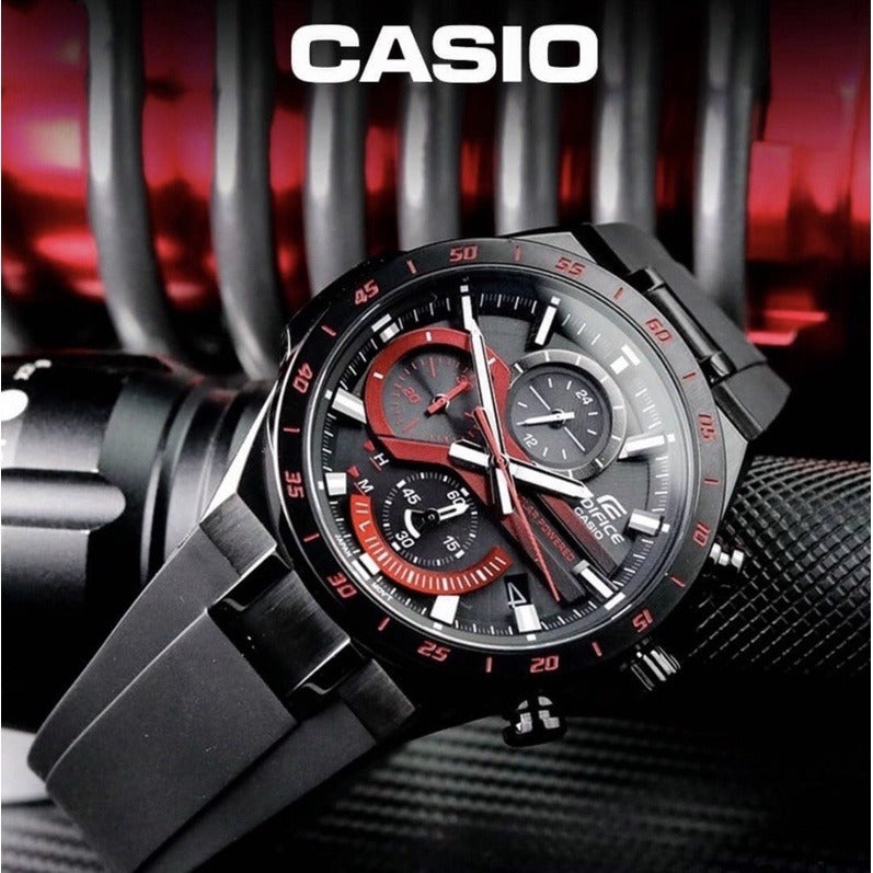 Casio Edifice EQS-920PB-1AV Solar Chronograph with Battery Level Indicator Men's Watch