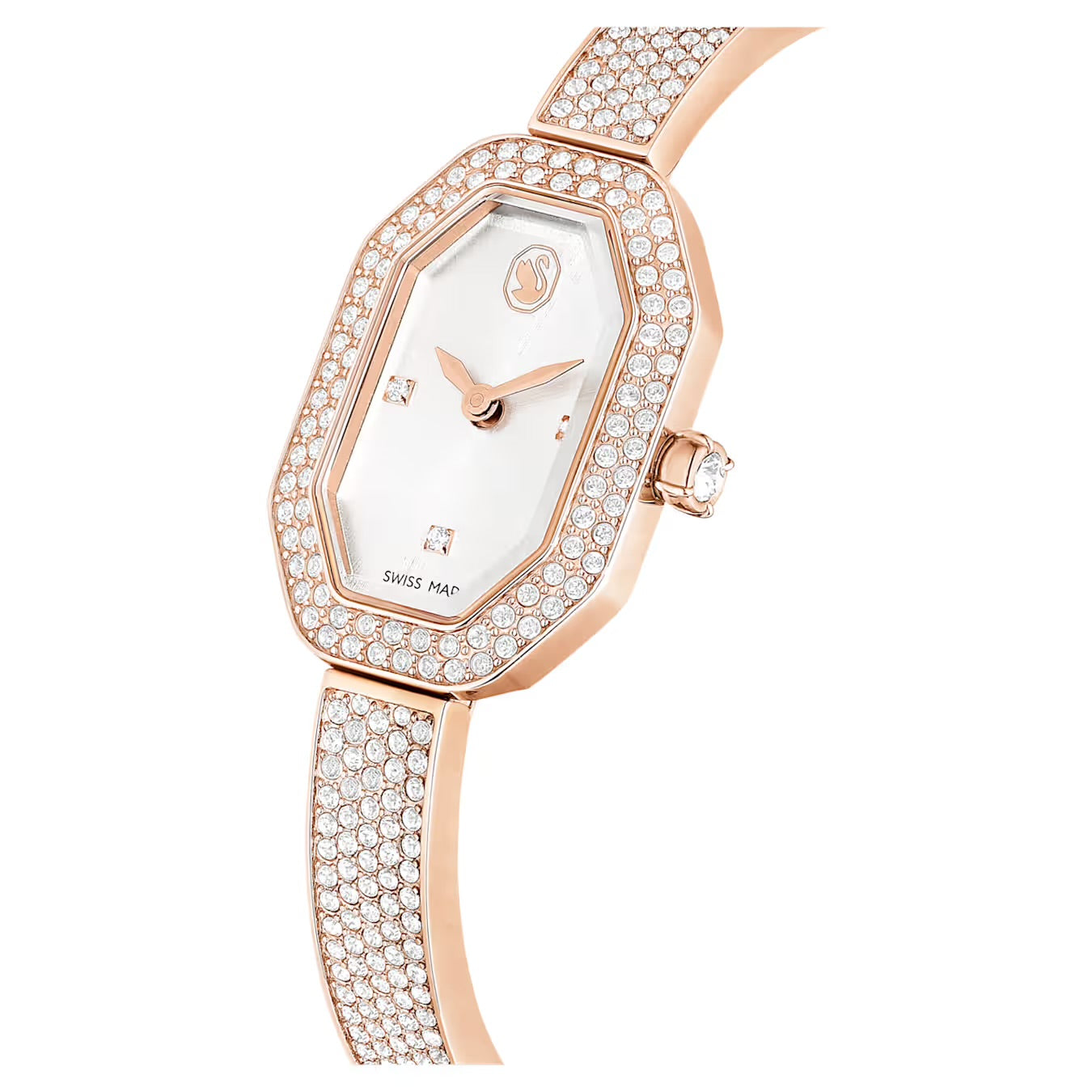 Swarovski Women's Dextera   5672992 (20mm) Silver Dial / Crystal Set Rose Gold-Tone Stainless Steel Bracelet  Watch