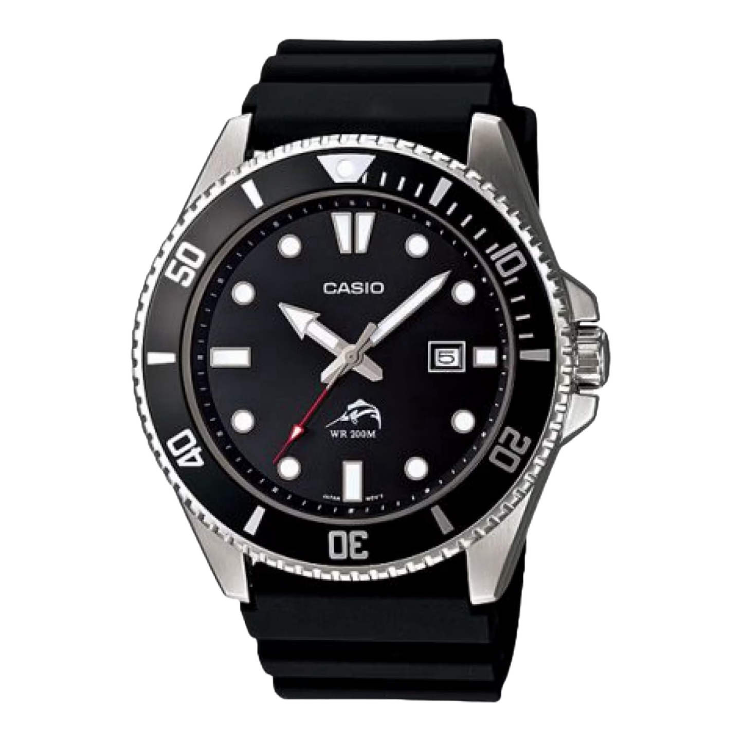 Casio Duro Marlin Diver MDV-106-1A Analogue Quartz Rubber Strap Black Dial Men's Watch