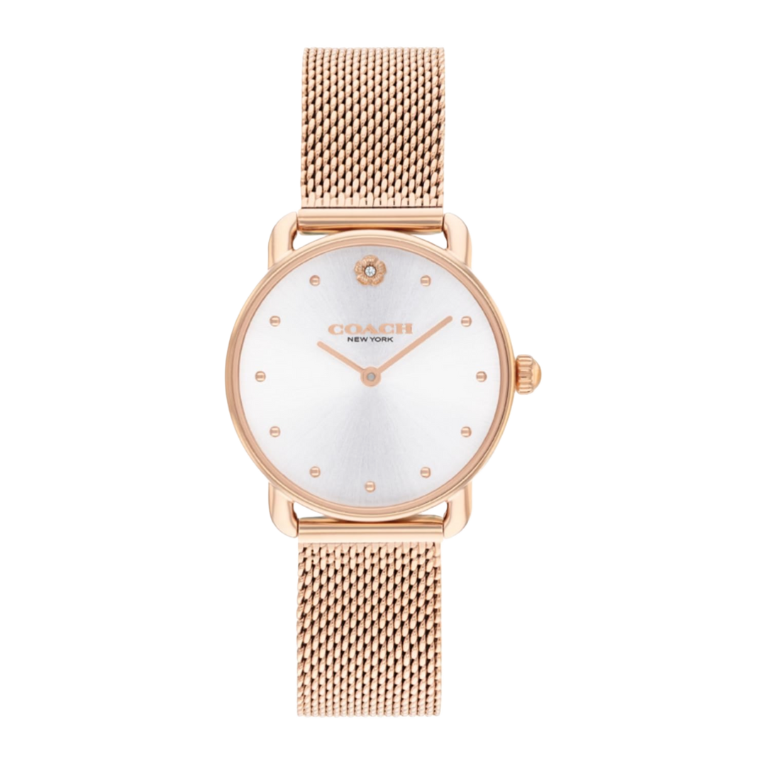Coach Women's Elliot 14504222 White Dial / Rose Gold-Tone Mesh  Bracelet Women’s Watch