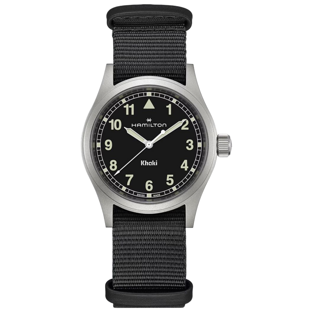 Hamilton H69401430   Khaki Field Quartz 38mm Black Dial Black Textile Strap Men & Women Watches