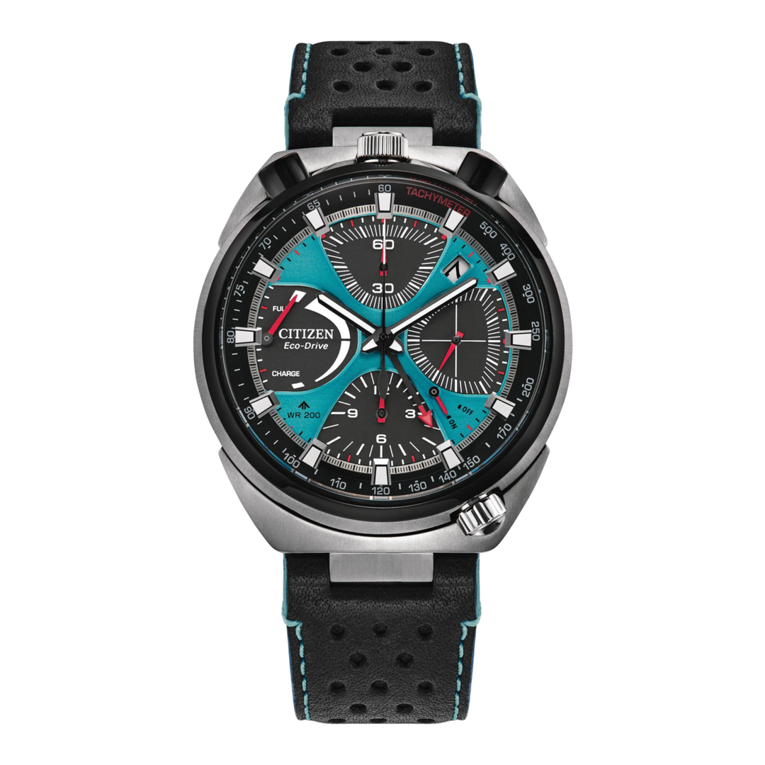 Citizen Promaster AV0106-01L Bullhead Racing Chronograph Limited Edition (45mm) Light Blue Dial / Black Leather Strap
Men’s Watch