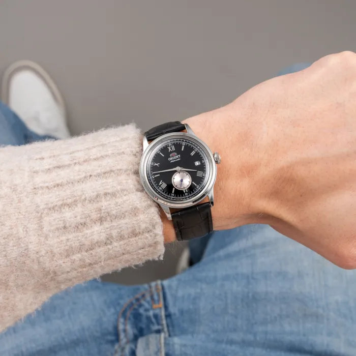 Orient Bambino RA-AP0101B30B Small Seconds Black dial 38mm Automatic Leather Strap  Men's Watch