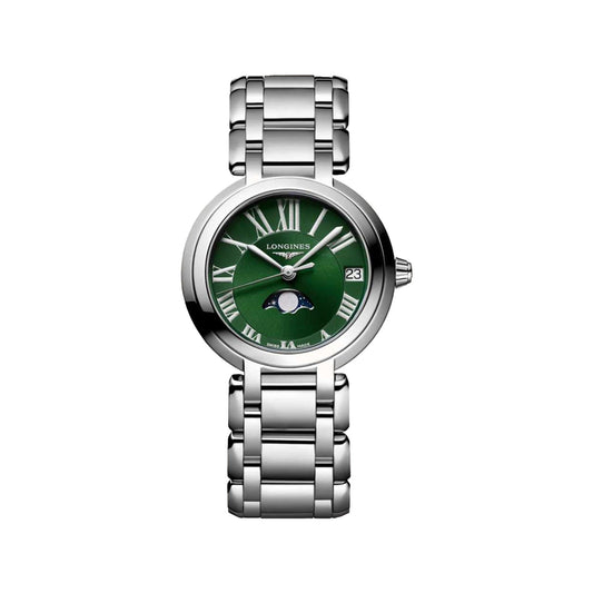 LONGINES L81154616 PRIMALUNA Moonphase Green Dial Women's Watch - mzwatcheslk srilanka