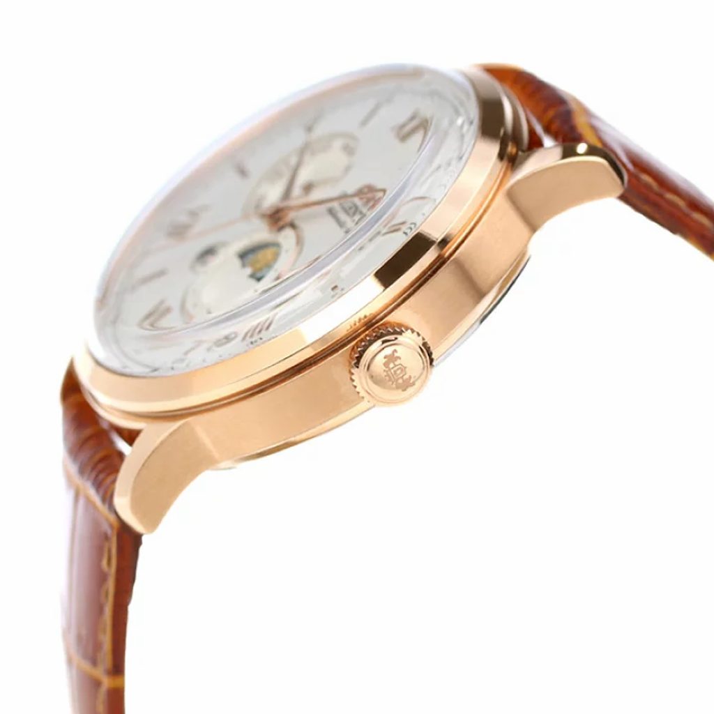 ORIENT RA-AK0801S Bambino Sun and Moon Classic Limited Edition 41.5mm Leather Strap Men's Watch