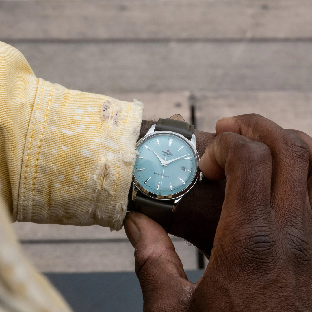 Orient Bambino RA-AC0M14L Sky Blue (Limited Edition), Leather Strap 38mm Automatic Men's Watch