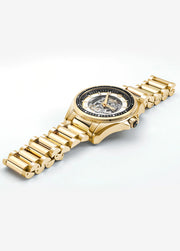 Roamer 220984 48 55 20 Rockshell MK III Skeleton 44mm Black Skeleton Dial Gold PVD Stainless Steel Bracelet Men's Watch