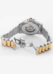 Roamer 220984 48 75 20 Rockshell MK III Skeleton 44mm Green Skeleton Dial Two Tone PVD Stainless Steel Bracelet Men's Watch