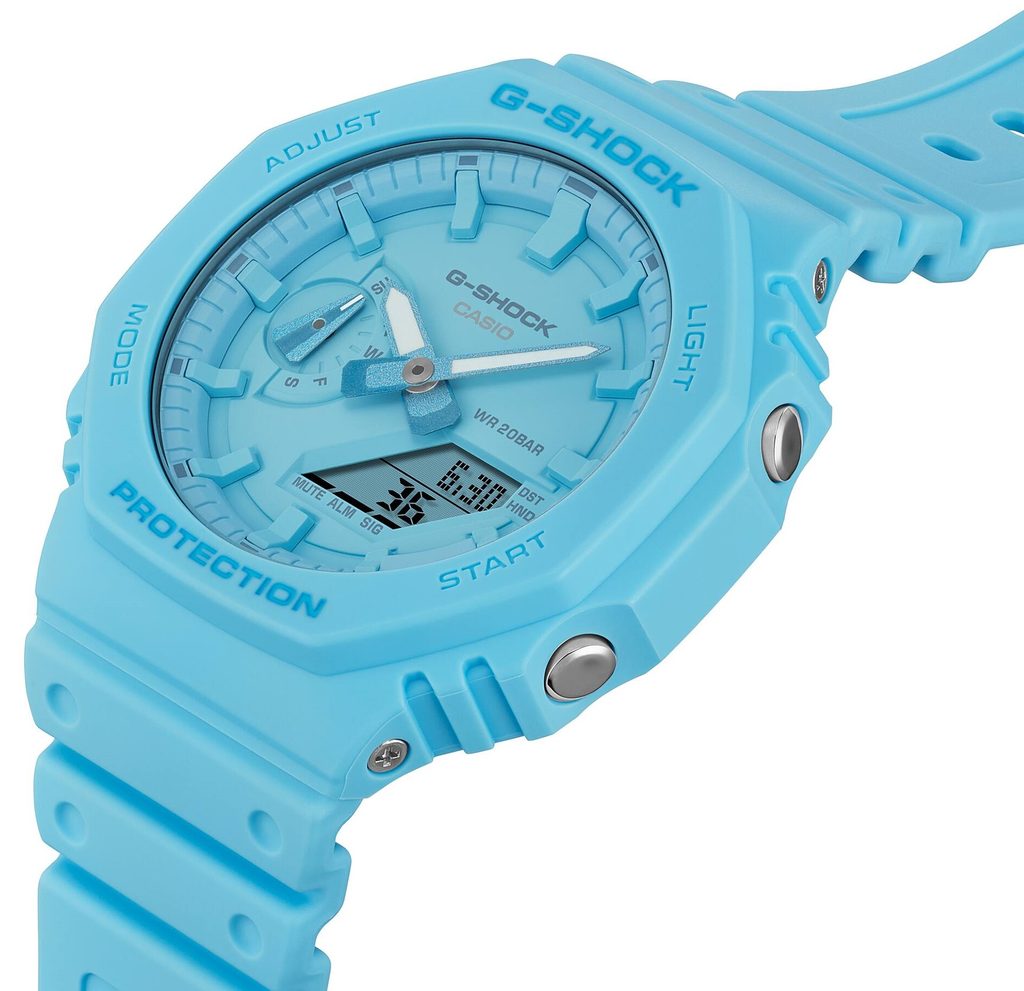 Casio GA-2100-2A2ER G Shock One Tone 2100 Series Ultra Blue Dual Display  Men's Watch