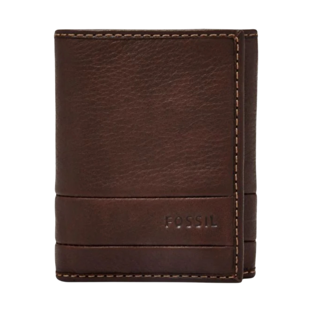 Fossil Lufkin Trifold SML1395201 Coffee Brown Men's Wallet-Genuine
