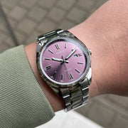 Casio Analogue Quartz Enticer Stainless Steel Purple Dial No Men's Watch