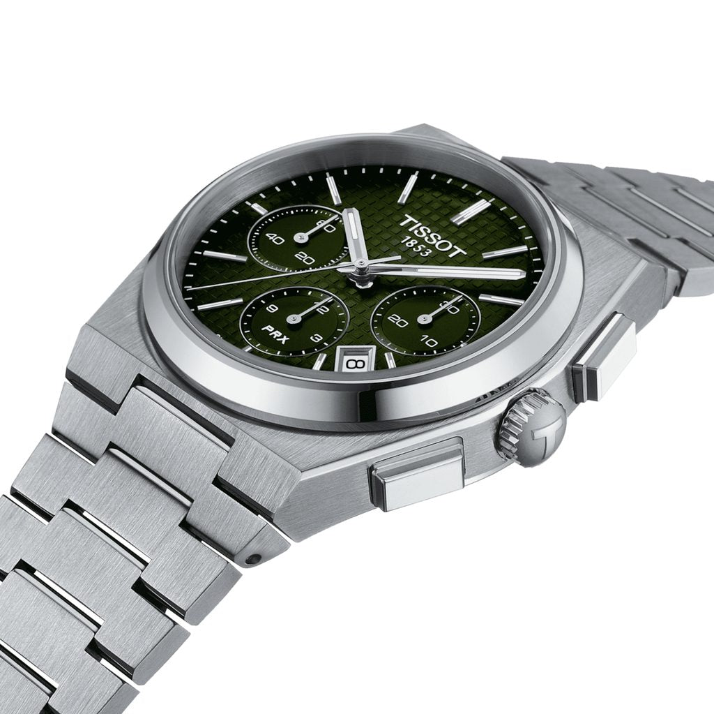 Tissot  T1374271109100 PRX Automatic Chronograph 42mm Green Dial Stainless Steel Bracelet Men's Watch