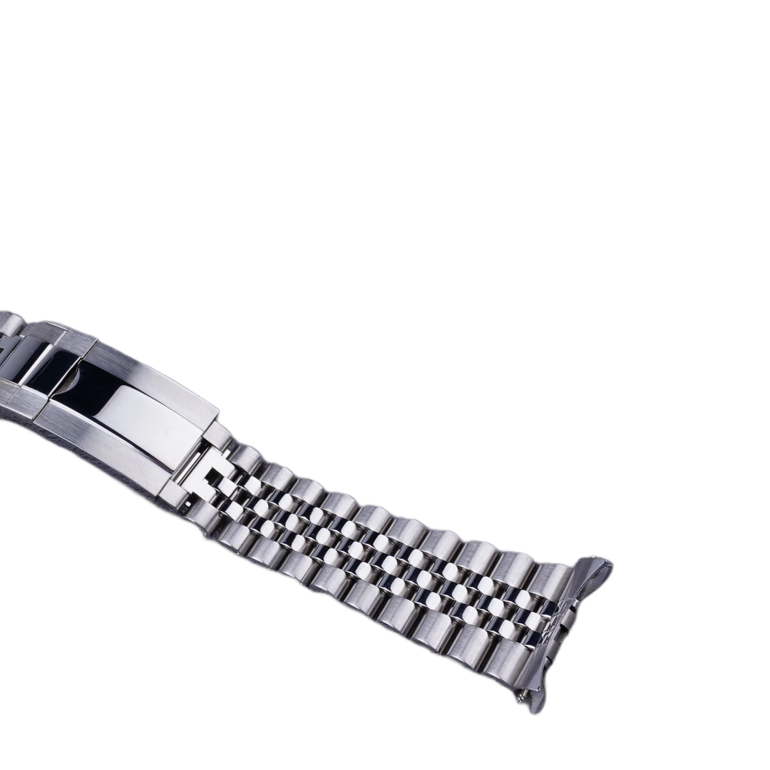 22mm Silver Jubilee Solid Screw link Hollow CurvedEnd Watch Band Bracelets With Oyster Deployment Clasp For Orient Kamasu