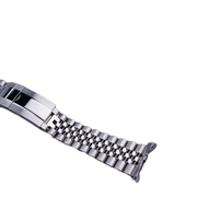 22mm Silver Jubilee Solid Screw link Hollow CurvedEnd Watch Band Bracelets With Oyster Deployment Clasp For Orient Kamasu