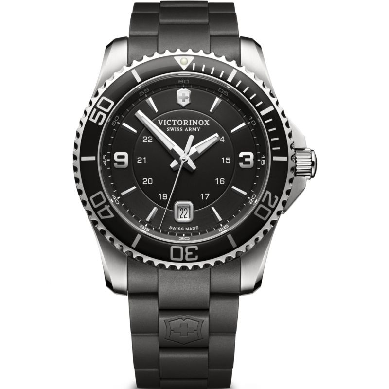 Victorinox Swiss Army 241698 Maverick Black Dial Rubber Strap Men's Watch - mzwatcheslk srilanka