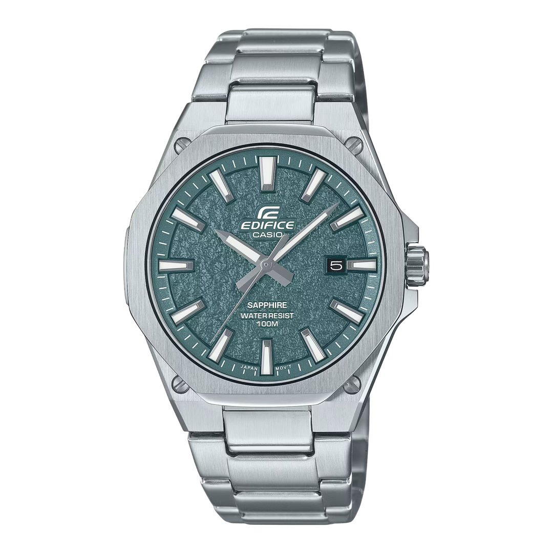 Casio Edifice EFR-S108DE-3AV Slim (39.9mm) Textured Green Dial / Stainless Steel  Sapphire Crystal Men's Watch