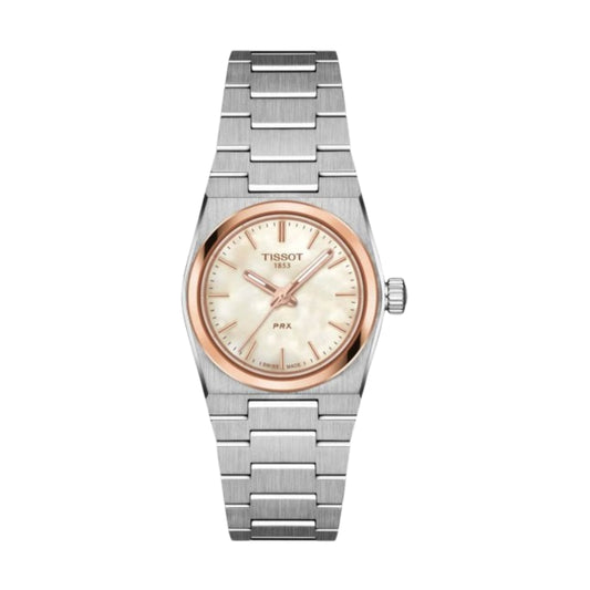 Tissot  T1370102111100 ‘New’ PRX 25mm White Mother of Pearl Dial Stainless Steel Bracelet Women's Watch